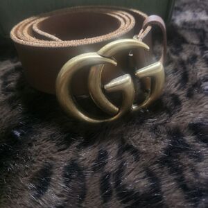 Gucci Brown Belt with Gold GG Buckle